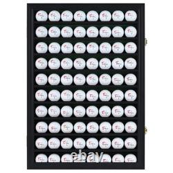 DisplayGifts 80 Golf Ball Display Case Cabinet Wall Rack Holder Solid Wood F