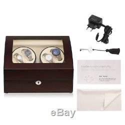 Display Box Case Automatic Dual Watch Winder Box 4+6 Wood Storage Xmas Gift EU
