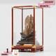 Display Case, Glass Case For Exhibitions, Clear Glass With Wooden Base And Glass