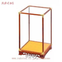 Display Case, Glass Case for Exhibitions, Clear Glass with Wooden Base and Glass
