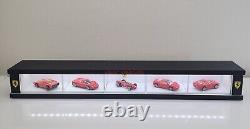Display Case Hot Wheels, Red Line, ETC, FERRARI 5 Cars 1.64, LED LIGHTS. HOT RACKS