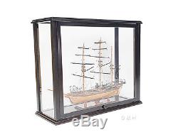Display Case Medium Wood & Plexiglass 36 Cabinet Boats Tall Ships Yacht Models