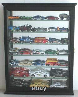 Display Case Wall Cabinet Shelf For Hot Wheels 1/64-1/43 Toy Cars, Black