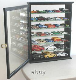 Display Case Wall Cabinet Shelf For Hot Wheels 1/64-1/43 Toy Cars, Black