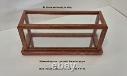 Display Case With Mirrored Base 15 L x 4 W X 6H Rounded edges #PP24028