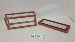 Display Case With Mirrored Base 15 L x 4 W X 6H Rounded edges #PP24028