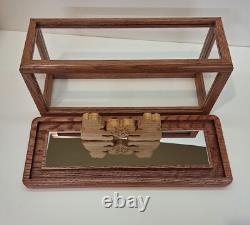 Display Case With Mirrored Base 15 L x 4 W X 6H Rounded edges #PP24028