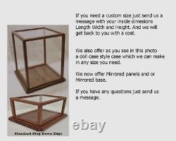 Display Case With Mirrored Base 15 L x 4 W X 6H Rounded edges #PP24028