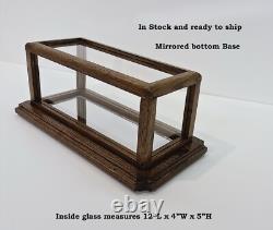 Display Case Wood/Acrylic Mirrored Base inside measures 12Lx4WX5'H #PP24027