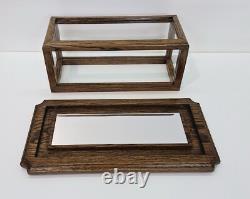 Display Case Wood/Acrylic Mirrored Base inside measures 12Lx4WX5'H #PP24027
