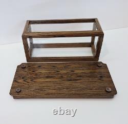 Display Case Wood/Acrylic Mirrored Base inside measures 12Lx4WX5'H #PP24027