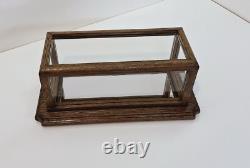 Display Case Wood/Acrylic Mirrored Base inside measures 12Lx4WX5'H #PP24027