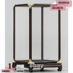 Display Case, Wood Carving Glass Case, Ornament Display Case, Dustproof Cover