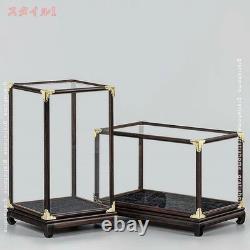Display Case, Wood Carving Glass Case, Ornament Display Case, Dustproof Cover