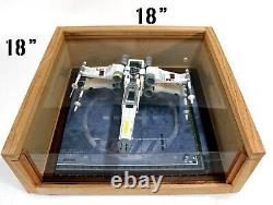Display Case for Legos and Models, Large Solid Wood Display Cases with Glass