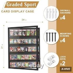 Display Cases 1 GYaozii 40 Large Graded Sports Baseball Card Case Wall Mount