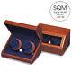Double Watch Winder Medium Brown Wood Finish Display Box Case Storage New