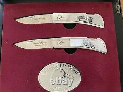 Ducks Unlimited -COLLECTION 4 NORTH AMERICAN FLYWAY FOLDING KNIVES-Display Case