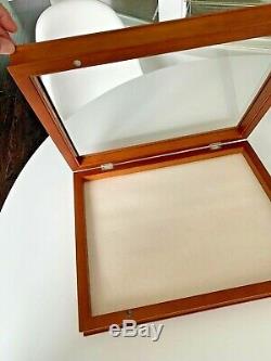 EXPOSURES Large Shadow Box Display Case Wood Frame Wall Mount Hinged