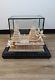 Early 20th Century Glass Display Case Holding Carved Balsa Wood Asiatic Temple