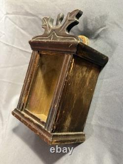 Early Antique Primitive Carved Wooden Display Case Watch Hutch