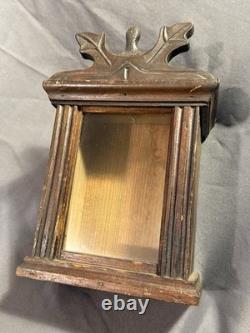 Early Antique Primitive Carved Wooden Display Case Watch Hutch