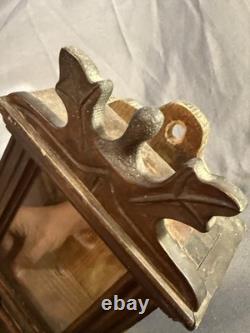 Early Antique Primitive Carved Wooden Display Case Watch Hutch