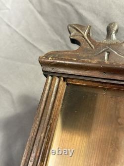 Early Antique Primitive Carved Wooden Display Case Watch Hutch