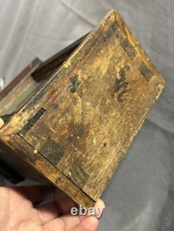 Early Antique Primitive Carved Wooden Display Case Watch Hutch