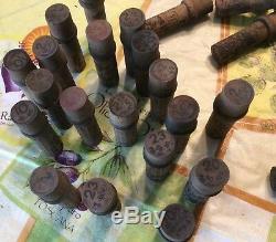 Early Boye Needles Shuttles Bobbins Tin DIsplay Case, 50+ Wood Tubes w contents
