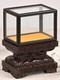 Ebony Wood Carved Display Cover Case Artwork Statue Antique Protection Decor