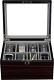 Ebony Wood Display Case For 8 Belts And Accessories Storage Organizer Box