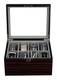 Ebony Wood Display Case For 8 Belts And Accessories Storage Organizer Box For