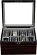 Ebony Wood Display Case For 8 Belts And Accessories Storage Organizer Box For Dr