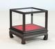Ebony Wood Display Protect Glass Cover Wooden Trim Frame Base Dome Case Box
