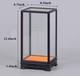 Ebony Wood Trim Display Case Glass Doll Art Jewelry Statue Dust Protect Cover