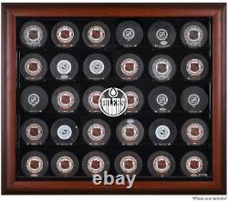 Edmonton Oilers 30-Puck Mahogany Display Case