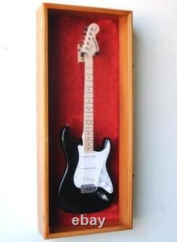 Electric Guitar Display Case Oak & Red Wood Cabinet Bass Gibson Fender Wall Rack