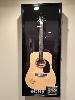 Electric Guitar Display Case Oak & Red Wood Cabinet Bass Gibson Fender Wall Rack