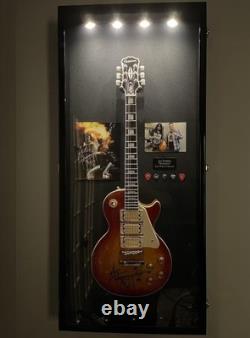 Electric Guitar Display Case Walnut Wood LED Cabinet Gibson Fender Rack 50 High