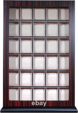 Elegant 30-Piece Ebony Wood Watch Display Case Ideal Father's Day Gift