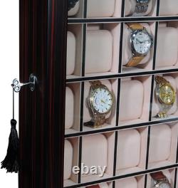 Elegant 30-Piece Ebony Wood Watch Display Case Ideal Father's Day Gift