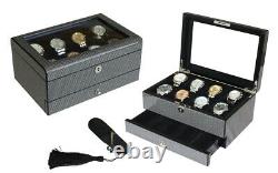 Elegant Watch Jewelry Display Storage Holder Case Glass Box Organizer Gift n