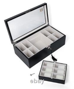 Elegant Wooden Organizer Perfect Holiday Gift for Watches, Belts & Jewelry