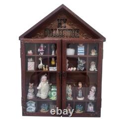 Enesco My Collection Wood Wall Display Case Glass Door Hanging Pre Owned Read
