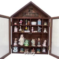 Enesco My Collection Wood Wall Display Case Glass Door Hanging Pre Owned Read