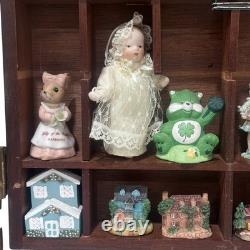Enesco My Collection Wood Wall Display Case Glass Door Hanging Pre Owned Read