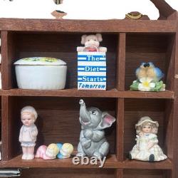 Enesco My Collection Wood Wall Display Case Glass Door Hanging Pre Owned Read