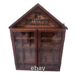Enesco My Collection Wood Wall Display Case Glass Door Hanging Pre Owned Read