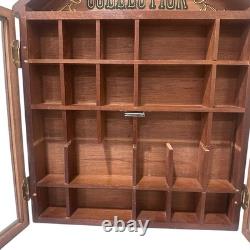 Enesco My Collection Wood Wall Display Case Glass Door Hanging Pre Owned Read